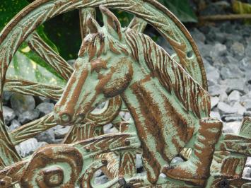 Cheval - support de tuyau en fonte - vert