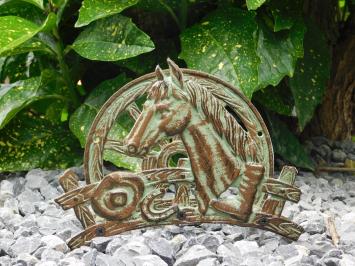 Cheval - support de tuyau en fonte - vert