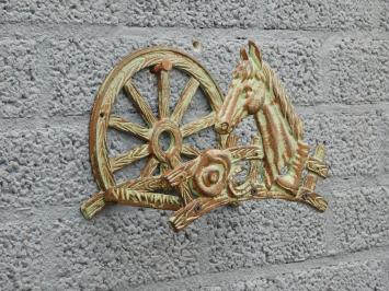 Cheval - support de tuyau en fonte - vert