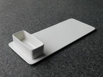 Chip & Dip set, porselein, tweedelige hapjes set, serveer bord