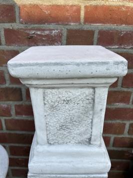 Piédestal - base en pierre - 33 cm - look moderne - blanc