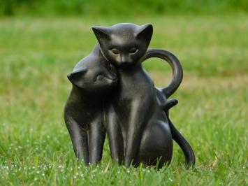 Beeld kat, spelende katten, poes beeld voor binnen en buiten