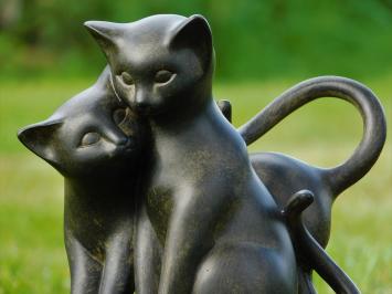 Beeld kat, spelende katten, poes beeld voor binnen en buiten
