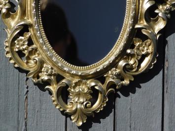 Verschnörkelter Spiegel mit Engeln - silberner Rahmen - Wanddekoration