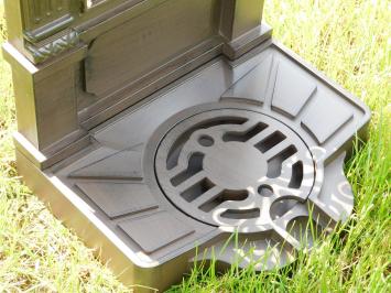 Fontaine sur pied – aluminium brun rustique avec robinet en laiton