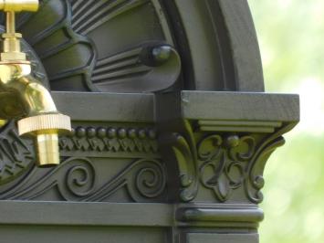 Fontaine sur pied – aluminium brun rustique avec robinet en laiton