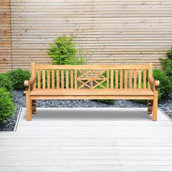 Banc de parc en teck – 220 cm – classique et résistant aux intempéries
