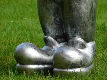Gartenzwerg Mittelfinger - Polystone - 80 cm - Silbergrau