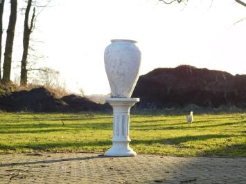 Vase sur piédestal – 125 cm – pierre massive – vase de jardin classique