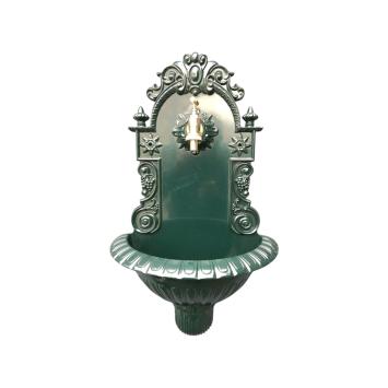 Wandfontein – 72 cm – groen aluminium met messing kraan