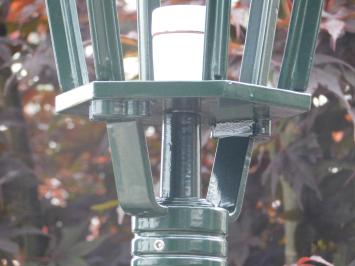 Außenleuchte / Wandleuchte, Aluminium - grün, Schlossarm + mittlerer Schirm
