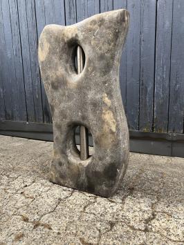 Fontaine à colonne en granit – 68 cm – gris