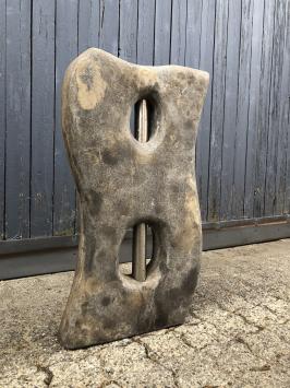 Fontaine à colonne en granit – 68 cm – gris