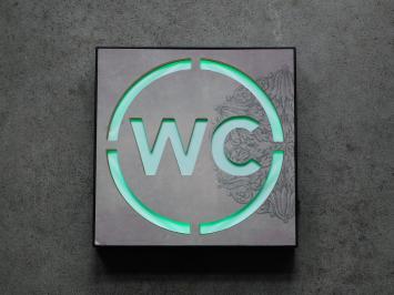 Panneau WC - boîte à lumière - lumière verte