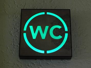Panneau WC - boîte à lumière - lumière verte