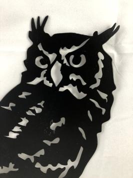 Silhouette uil - metaal mat-zwart