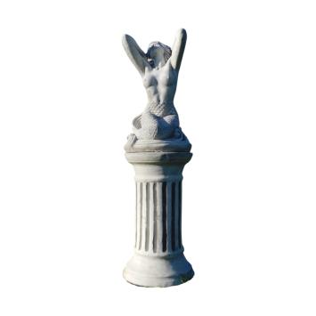 Zeemeermin - op sokkel - steen - 115 cm - gedetailleerd