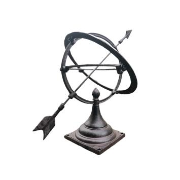 Zonnewijzer – gietijzeren decoratie – klassiek bruin – 32 cm