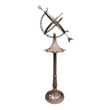 Zonnewijzer van gietijzer – bruine decoratie – 120 cm