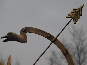 Cadran solaire – laiton – signes du zodiaque et chiffres romains