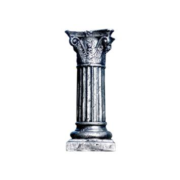 Sokkel - polystone zuil - 81 cm - zilverkleurig - glans