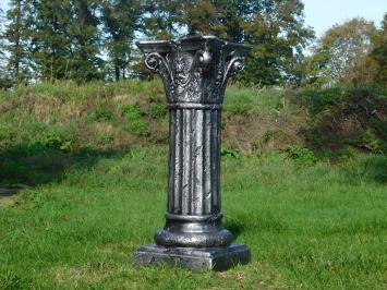 Sokkel - polystone zuil - 81 cm - zilverkleurig - glans