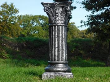 Piédestal - colonne en polystone - 81 cm - couleur argent - brillant