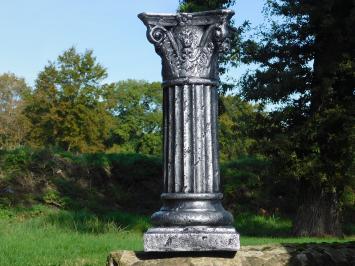 Sokkel - polystone zuil - 81 cm - zilverkleurig - glans